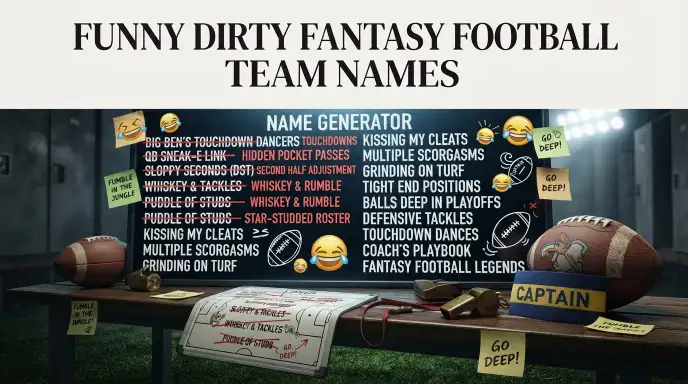 Funny Dirty Fantasy Football Team Names