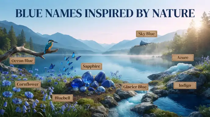 Blue Names Inspired by Nature